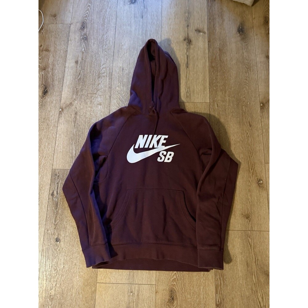 Nike SB Skateboarding Hoodie Adult Size Medium Maroon Pullover Fleece Skate